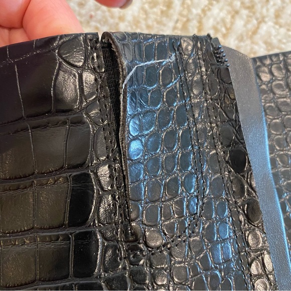 Sam Edelman Freda knee high boot black croc size 6 1/2 - Picture 7 of 8